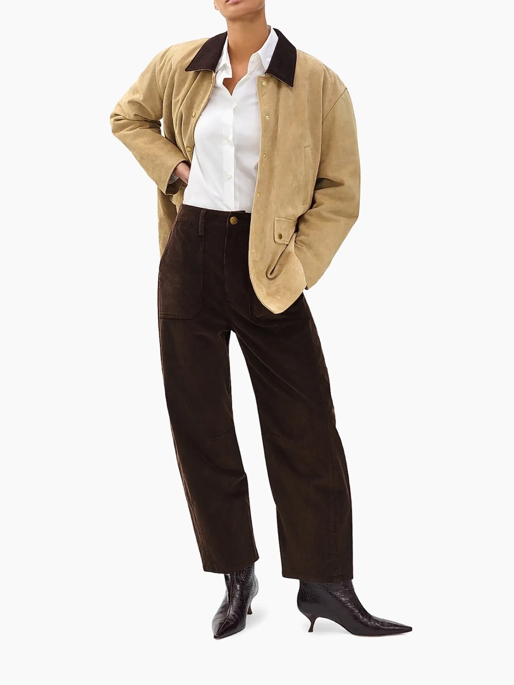 Rag & Bone Charlie Ankle Barrel Corduroy Pants Dark Brown Size 31 - Picture 5 of 11